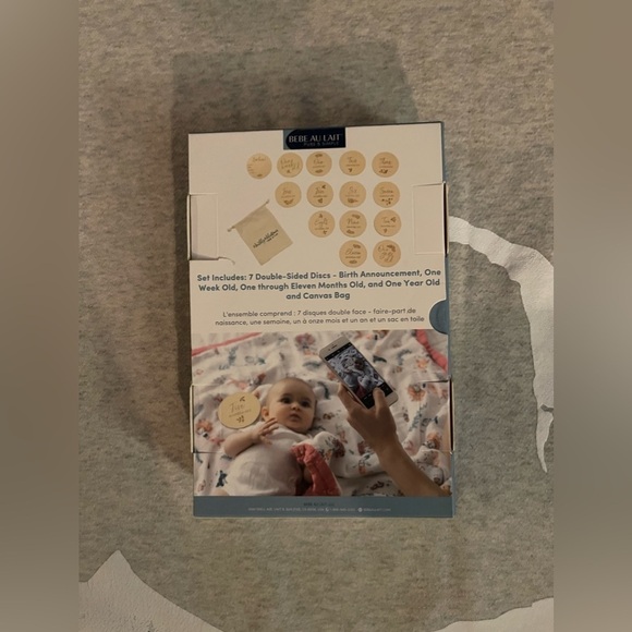 🆕 Bebe Au Lait | Monthly Milestone Wooden Disks | baby OS - Picture 2 of 2